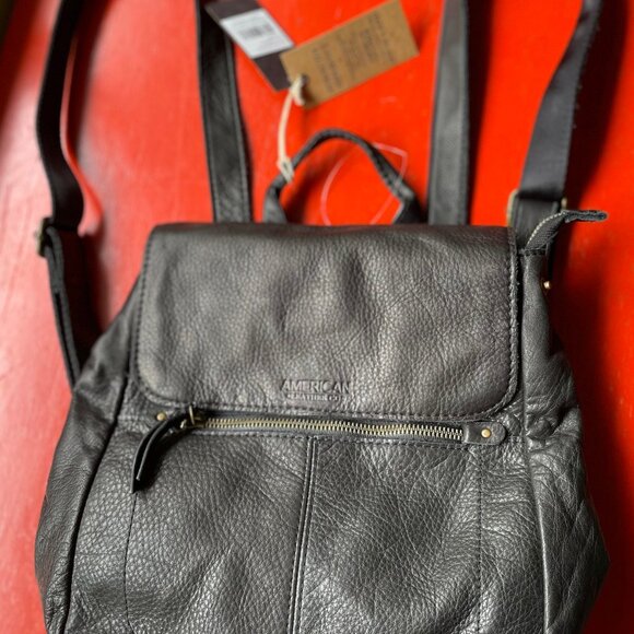 Black Leather Backpack purse main image 6